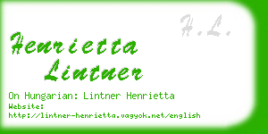 henrietta lintner business card